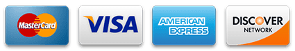 Accepted payment methods: Visa, MasterCard, AmEx, Discover